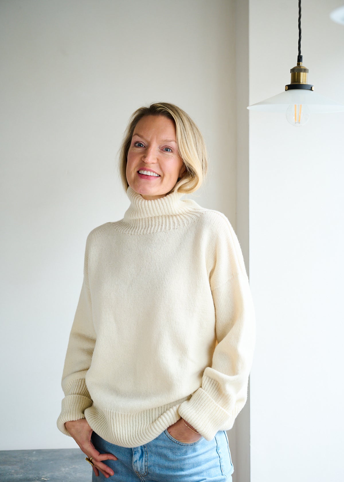Drop Shoulder Roll Neck Long Sleeve Jumper