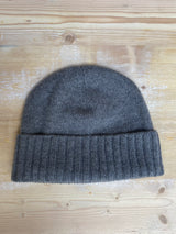 Plain Knit Beanie Hat with Cashmere