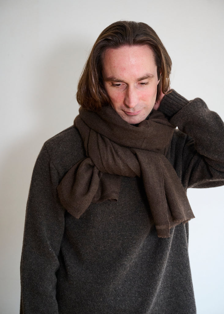 Undyed Hand Loomed Yak wool Scarf