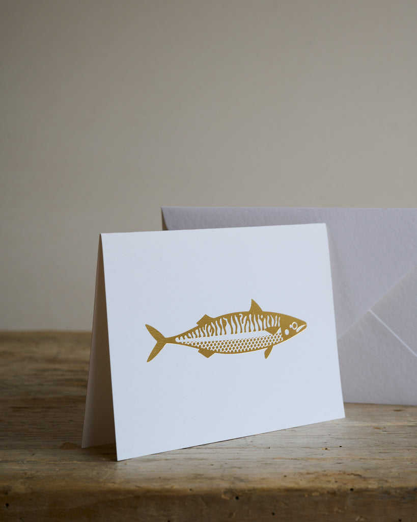 Gold foil Fish greetings card