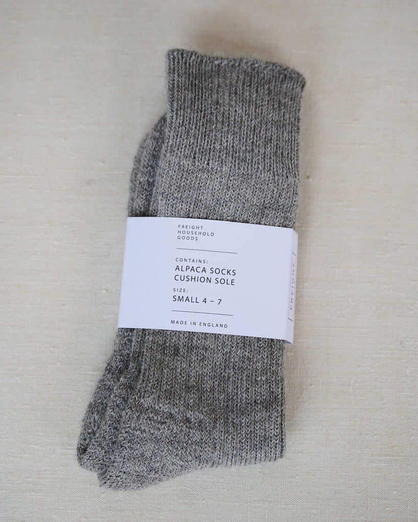 Alpaca Cushion Sole Socks - Pale Grey