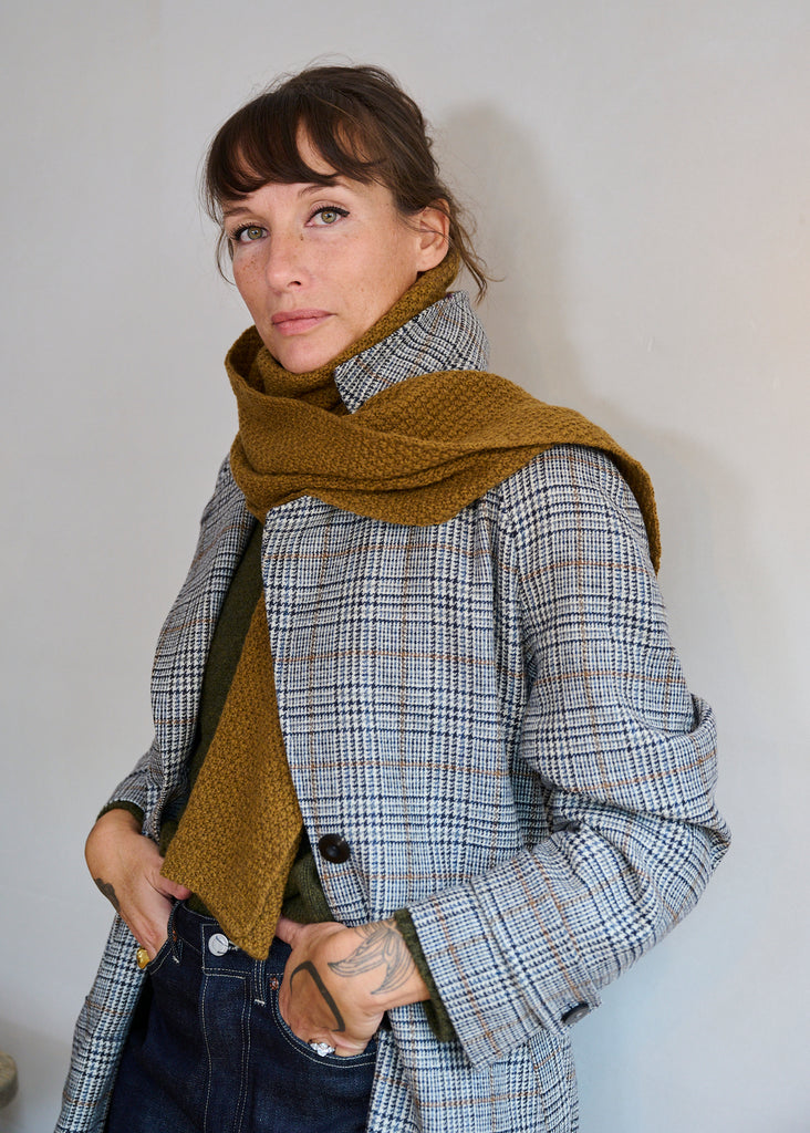 Womens woollen winter coat in check