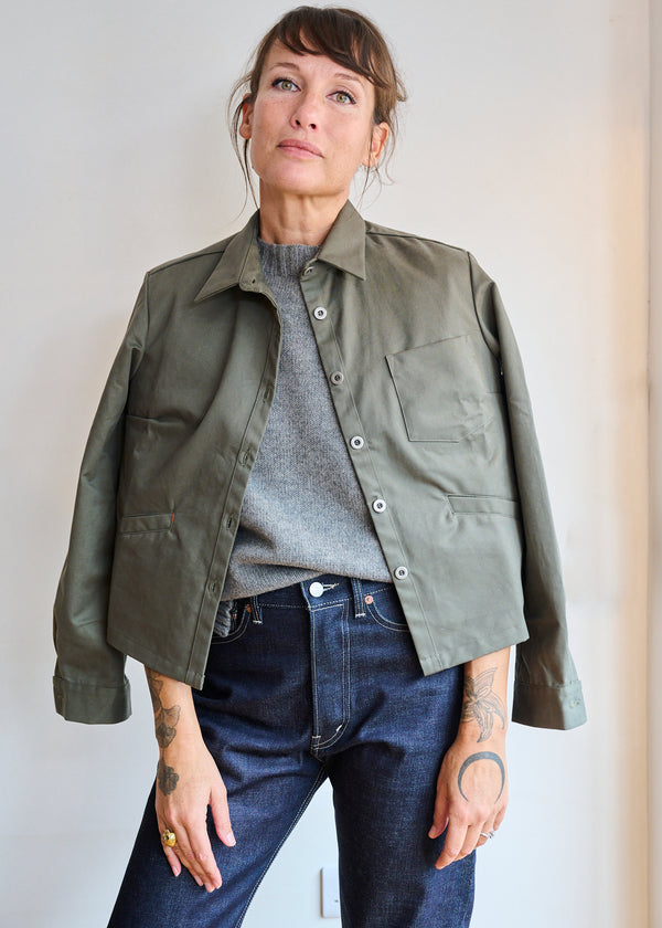 Cotton Drill Jacket in Lovat