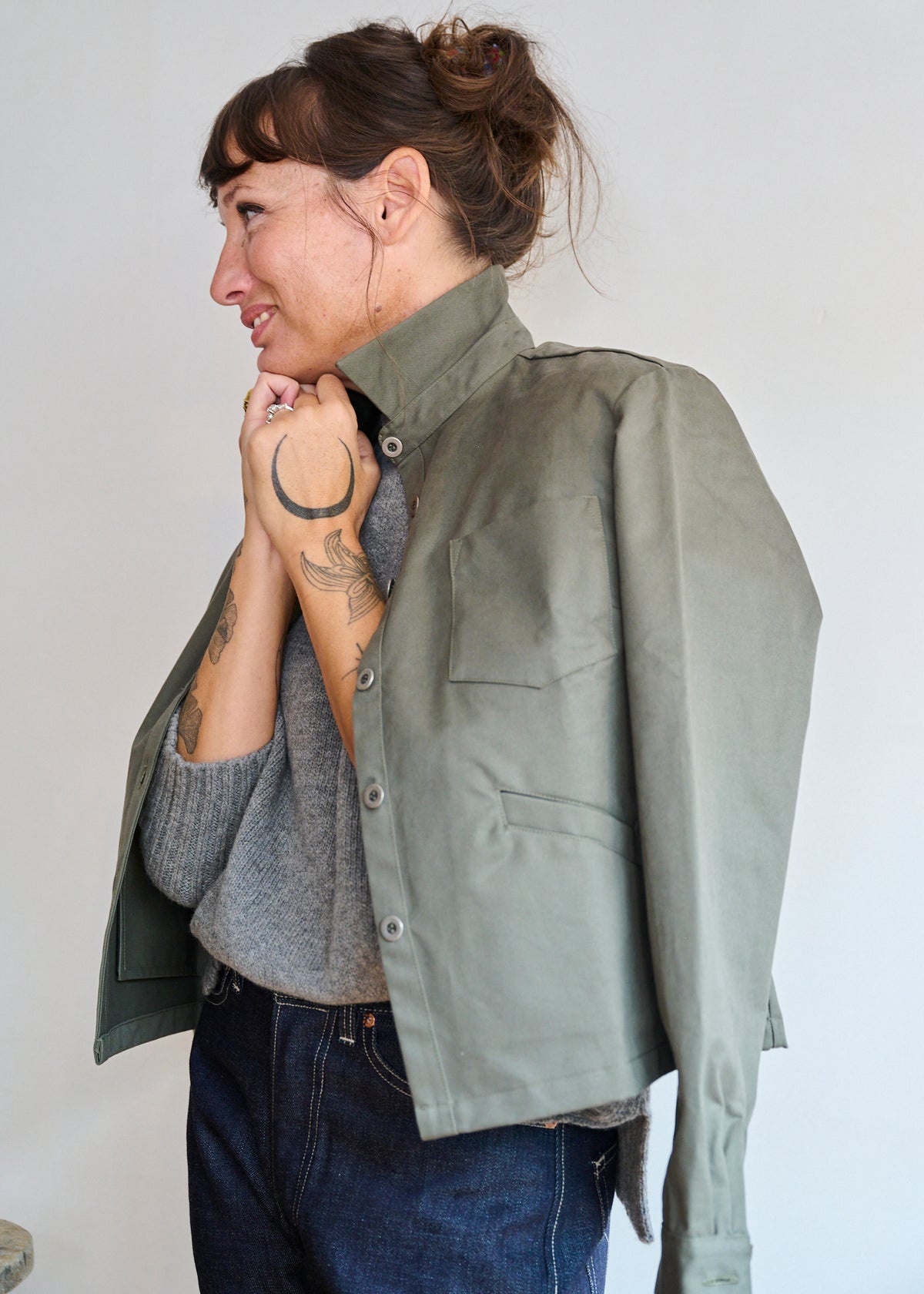 Cotton Drill Jacket in Lovat