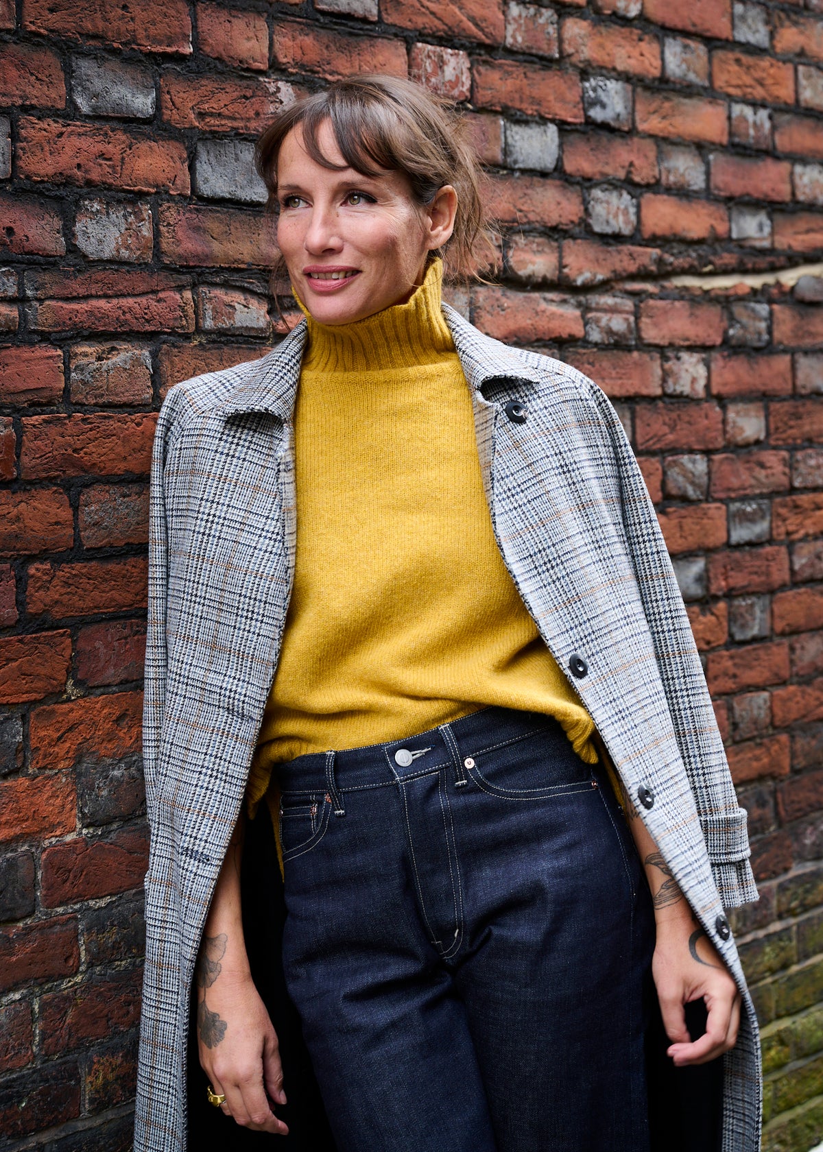 Woollen Coat in Check
