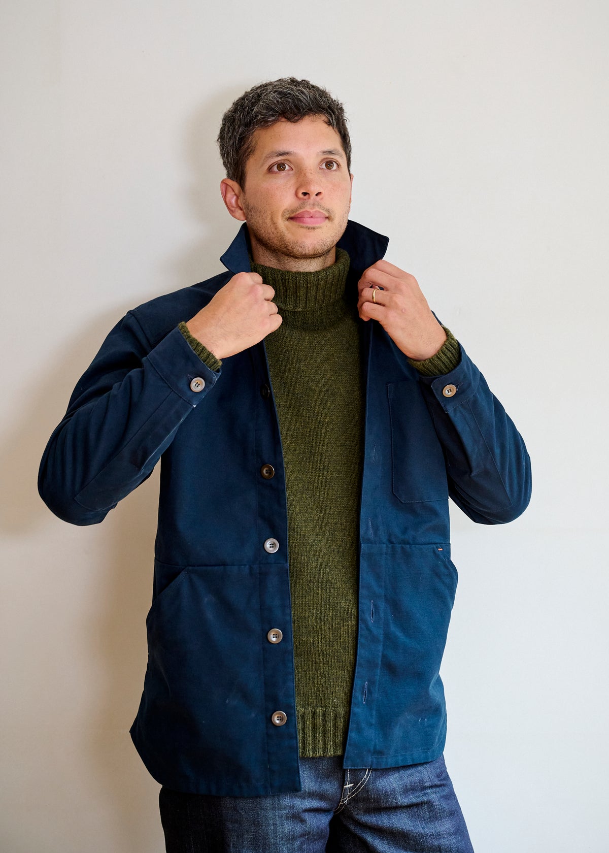Men's Canvas Jacket in Dark Navy