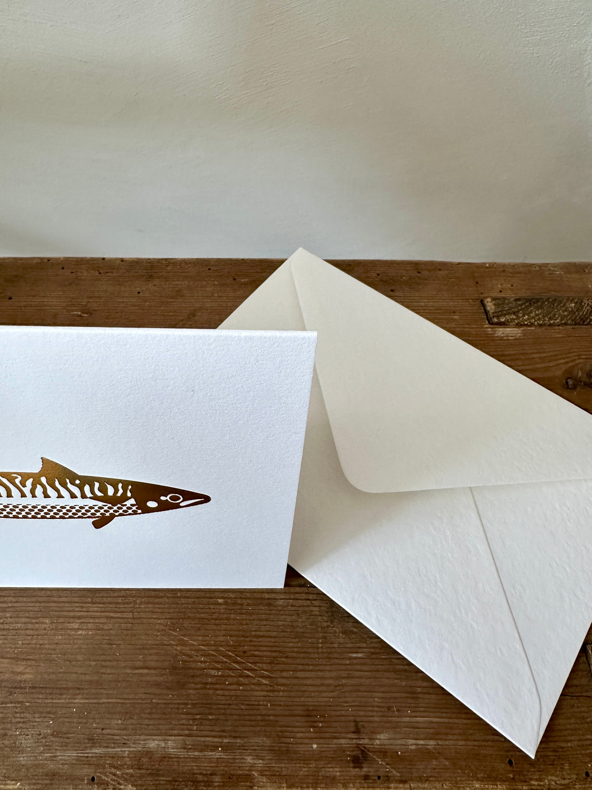 Gold foil Fish greetings card