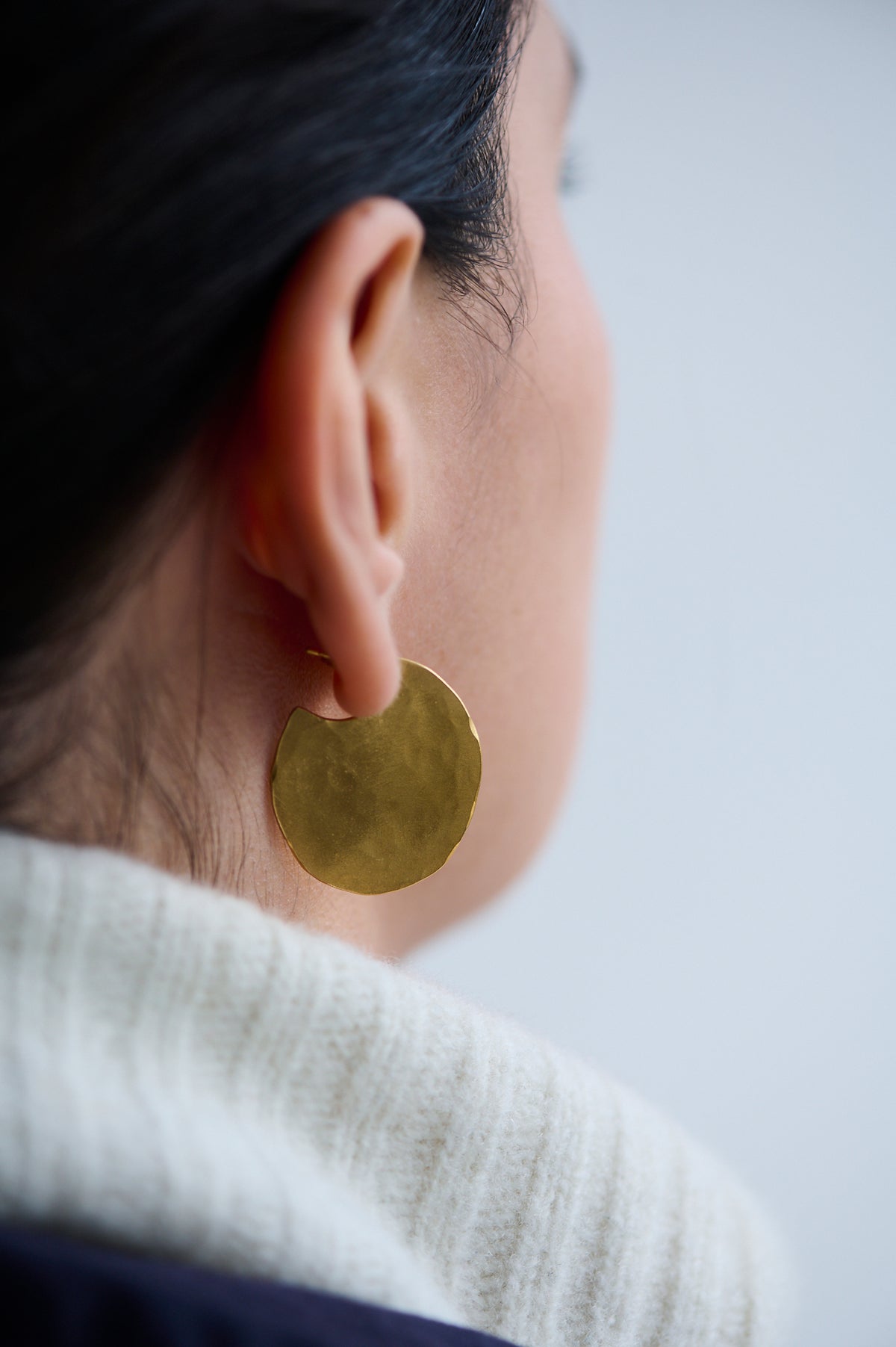 Gold Vermeil Hammered Disc Earrings