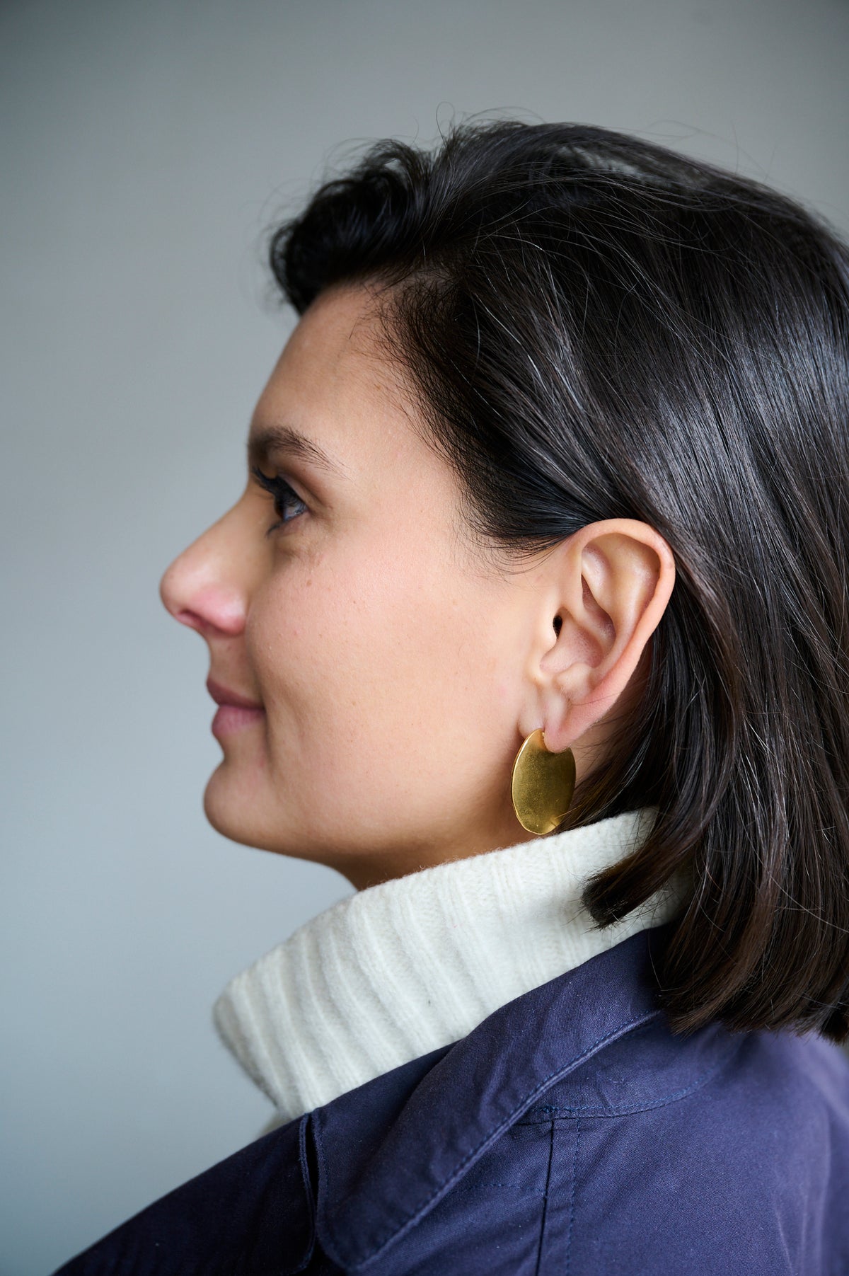Gold Vermeil Hammered Disc Earrings