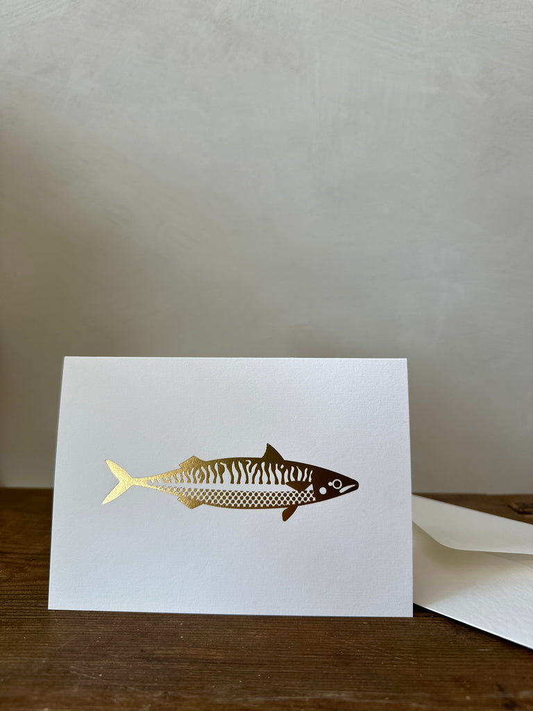 Gold foil Fish greetings card