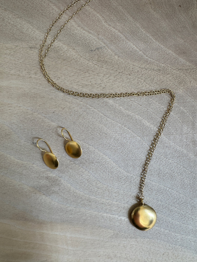 Gold Vermeil Hanging Coin Earrings