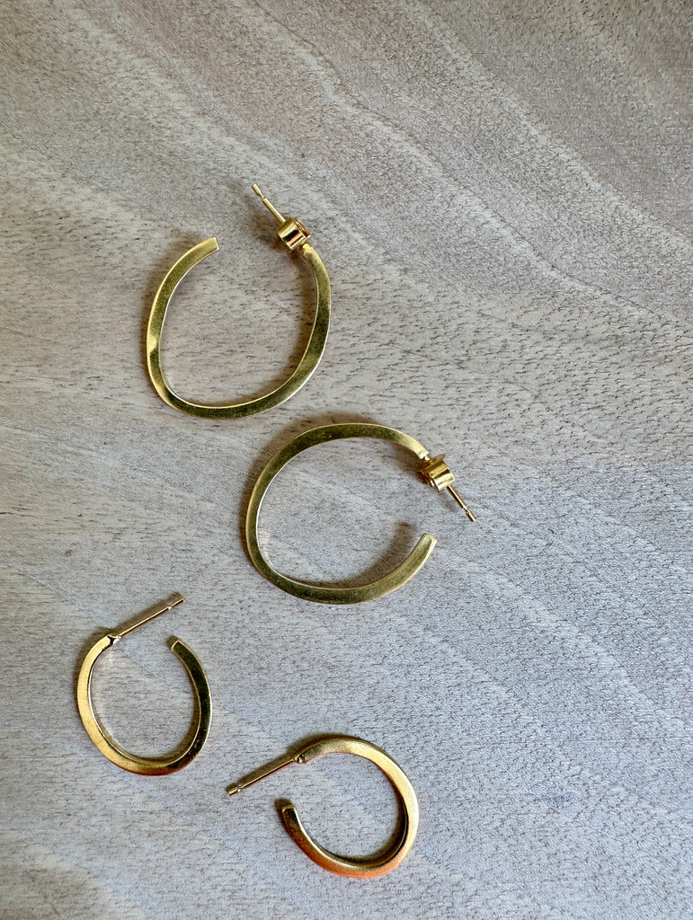 Gold Vermeil Oval Hoop Earrings