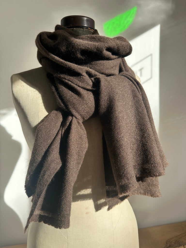 Undyed Hand Loomed Yak wool Scarf