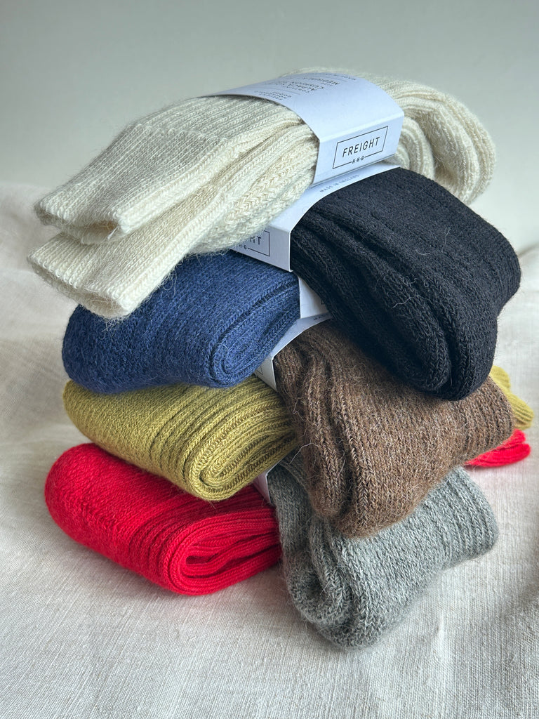 Alpaca Cushion Sole Socks - Black