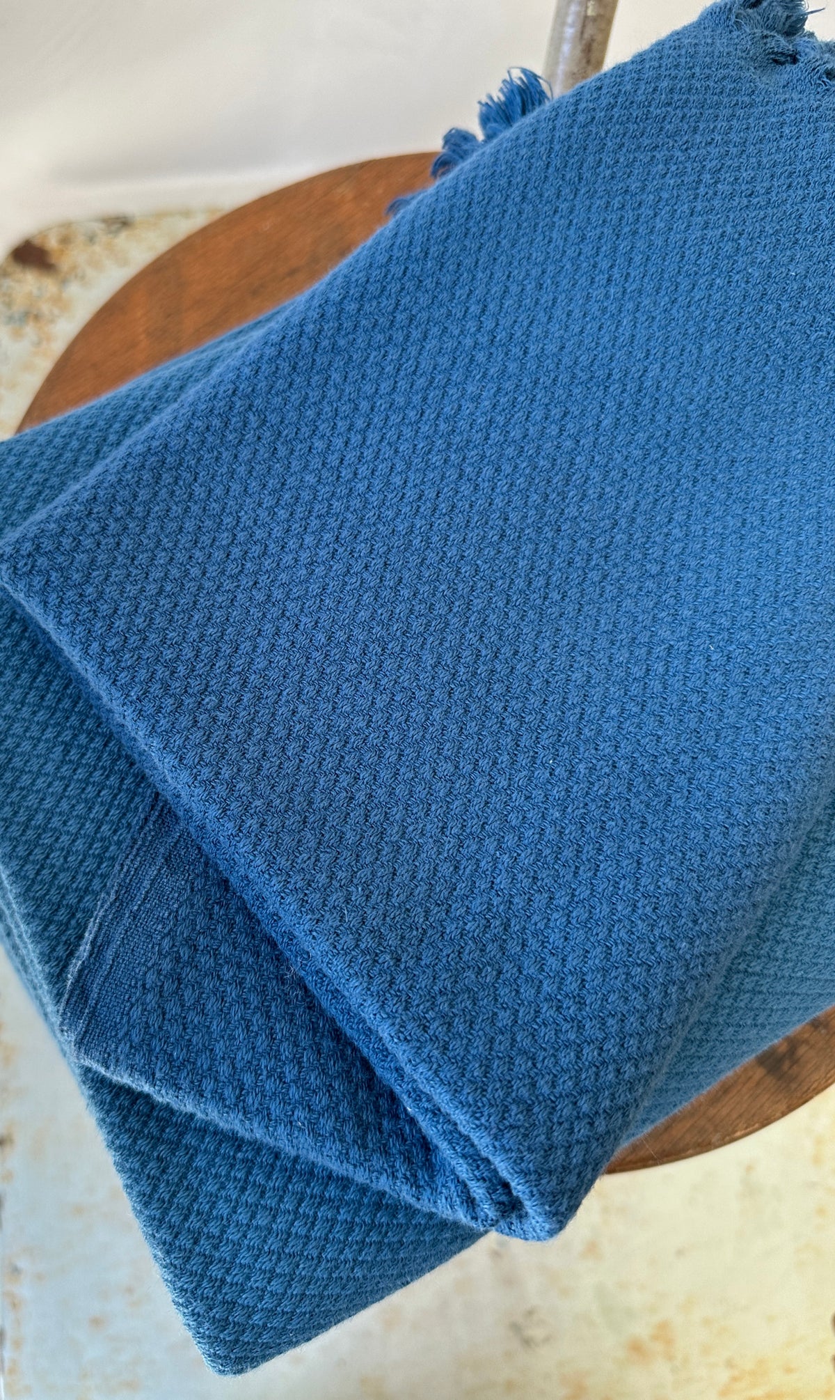 Hand-Loomed Towels in Indigo Blue