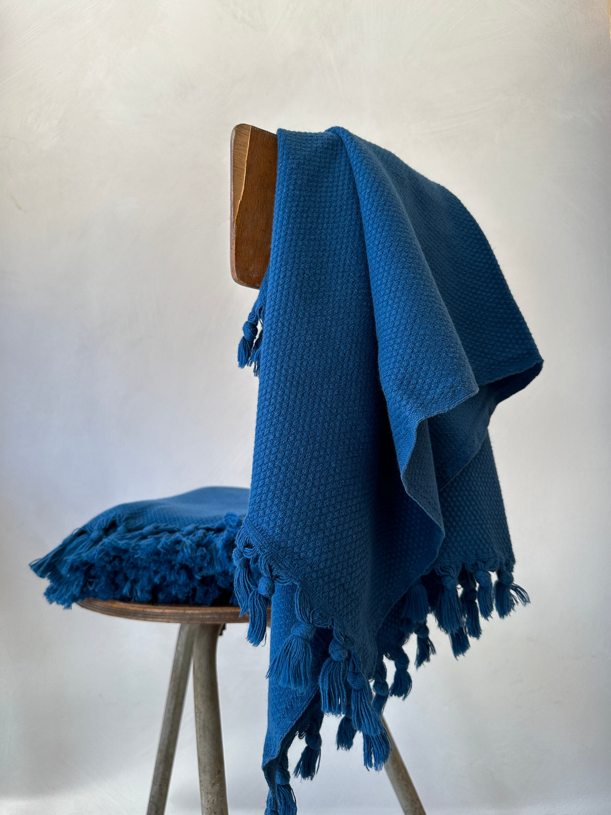 Hand-Loomed Towels in Indigo Blue