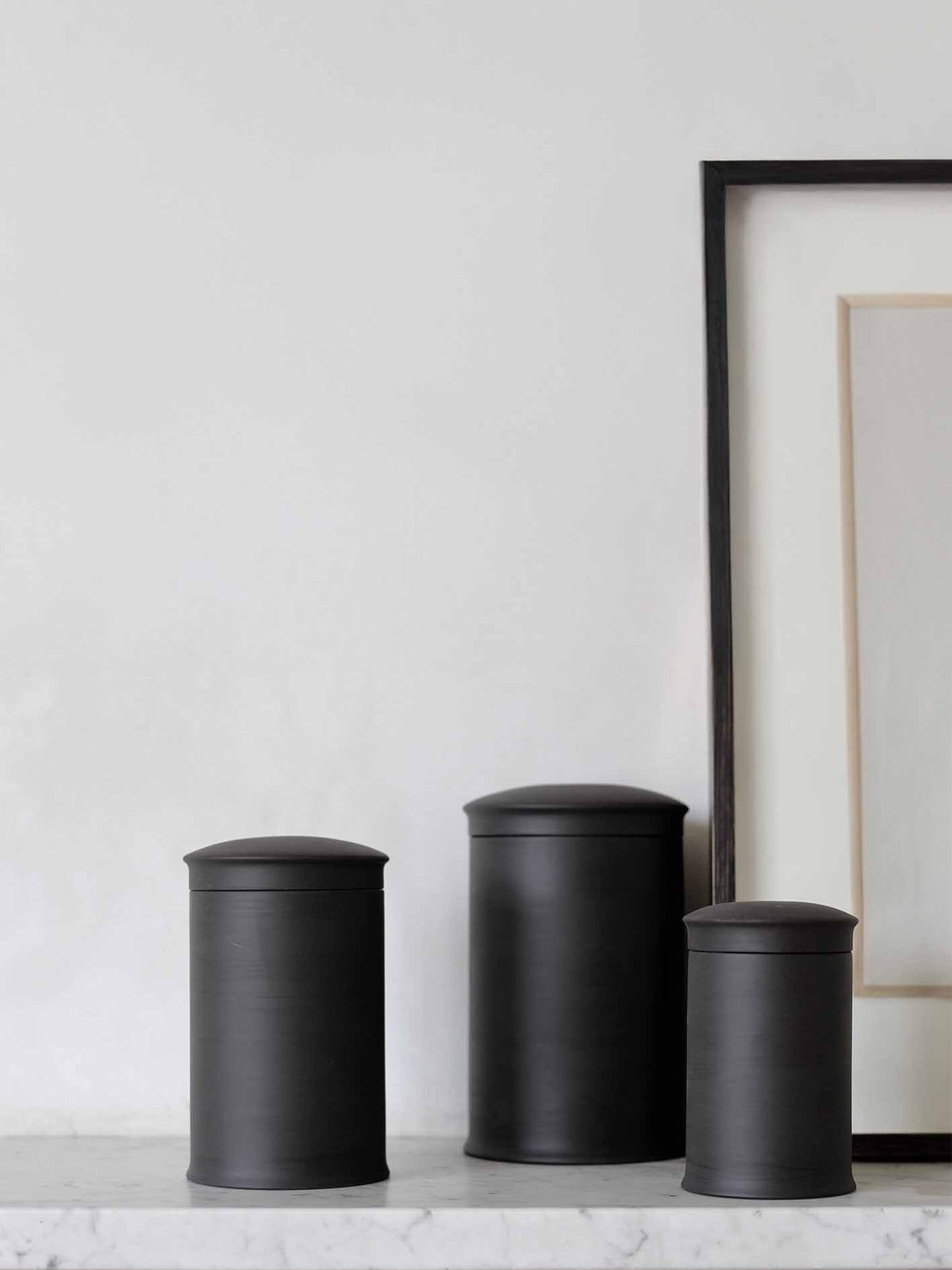 Storage Jars in Black Stoneware