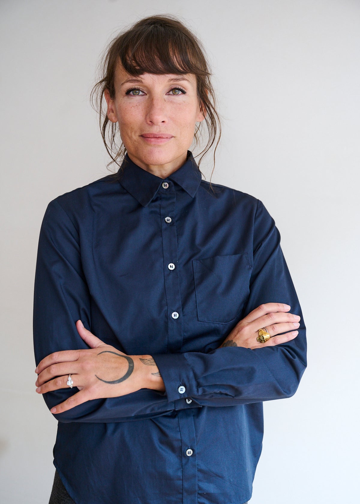 Cotton Shirt in Dark Navy