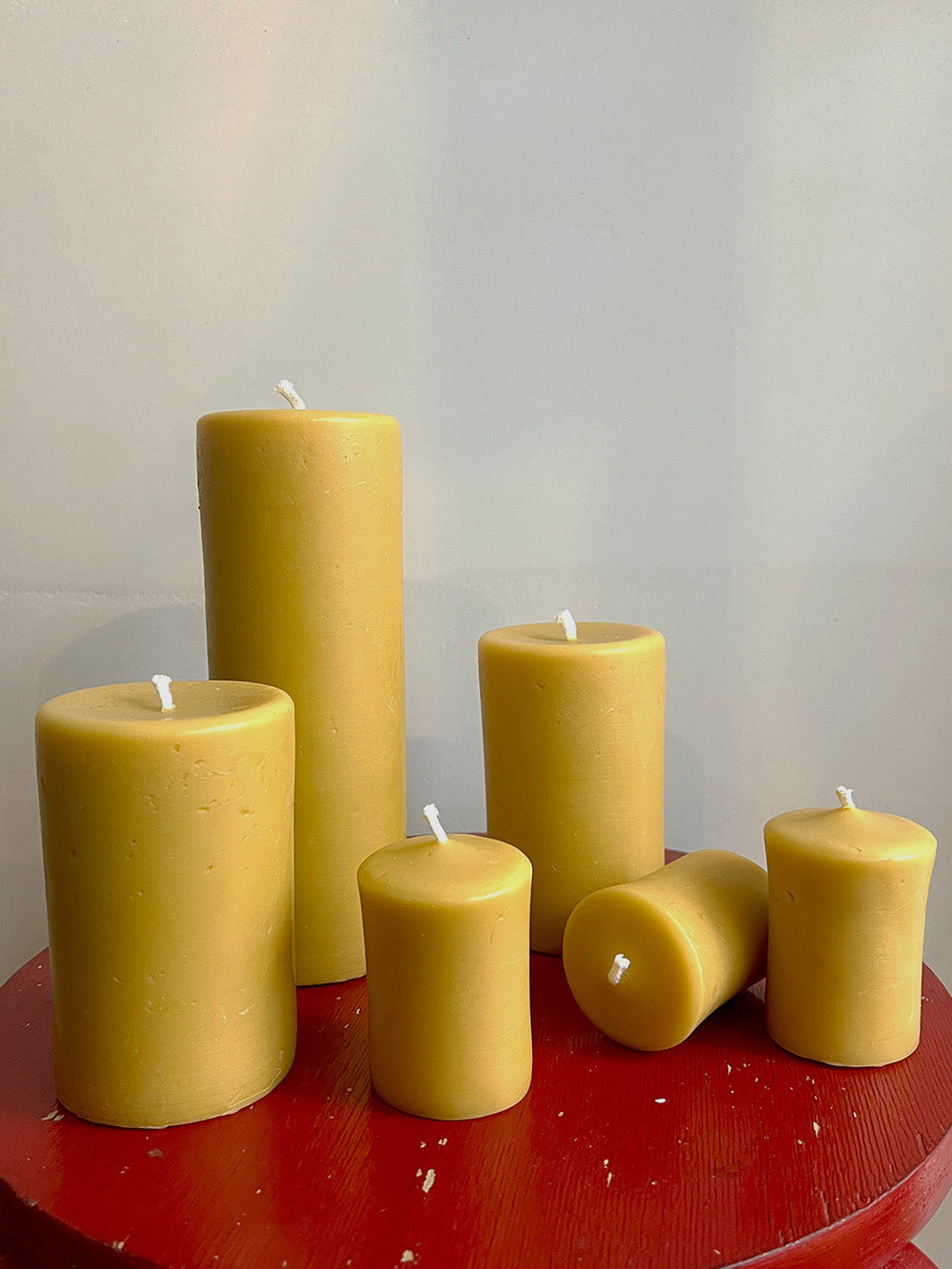 Pillar Candles in English Beeswax