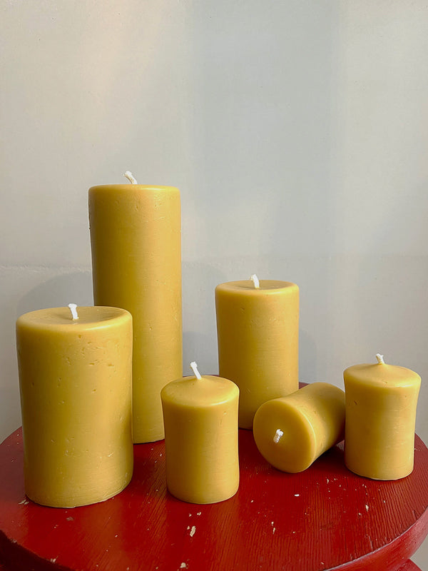 Pillar Candles in English Beeswax