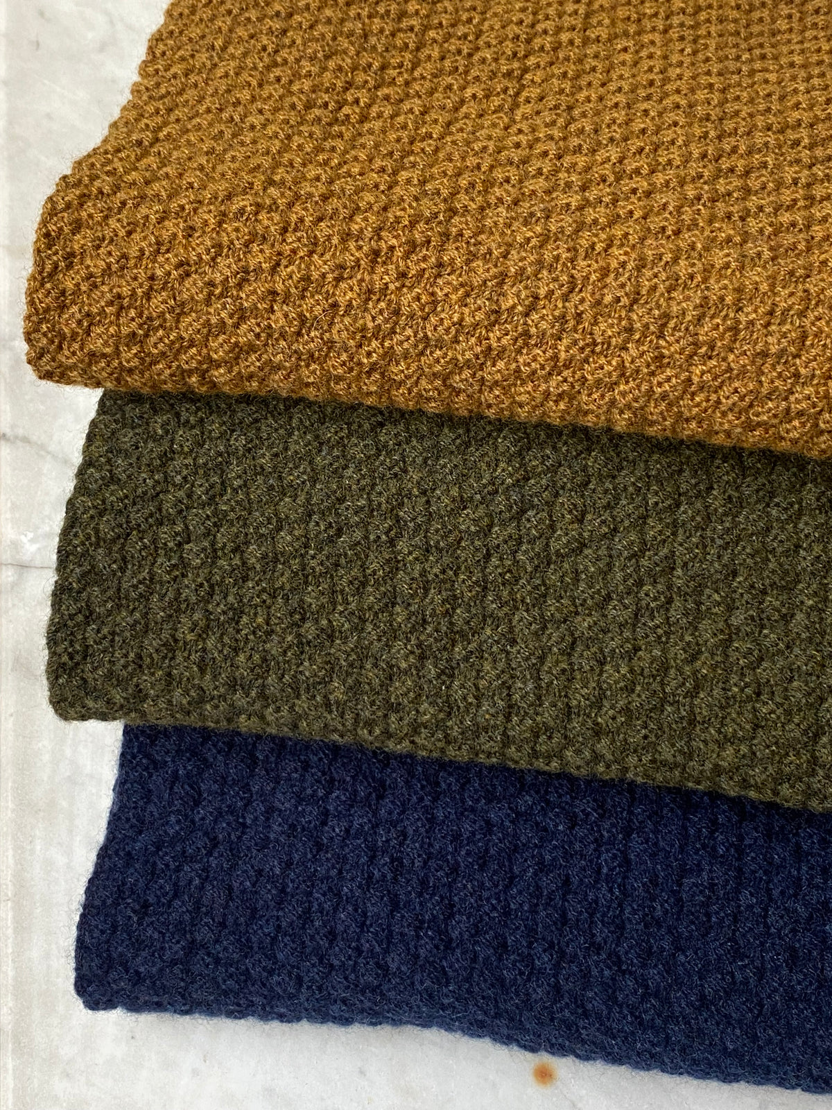 Moss Stitch Scarf with Cashmere