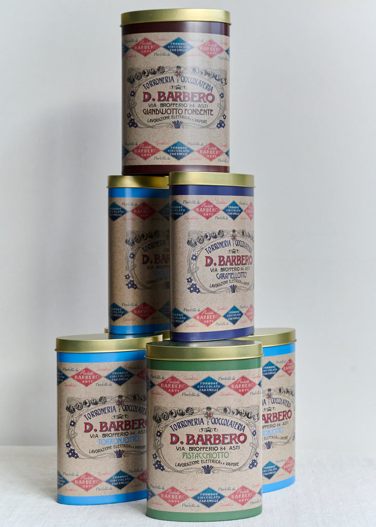 A tin of Barbero chocolate Gianduia