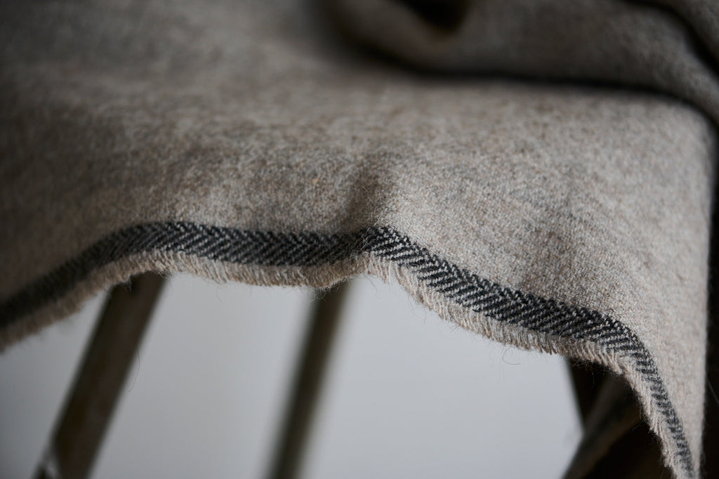 Undyed British Alpaca Blanket in Mid Grey