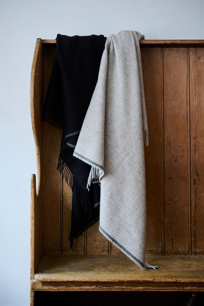 Undyed British Alpaca Blanket in Bitter Chocolate Brown