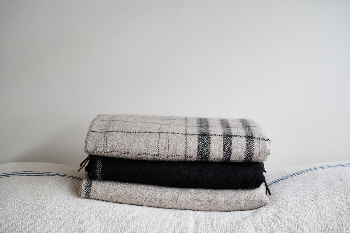 Undyed British Alpaca Blanket in Bitter Chocolate