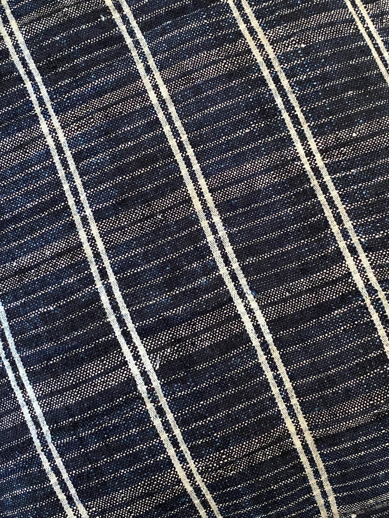 Vintage fabric in navy with cream stripe