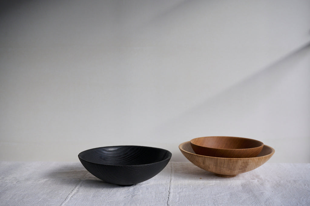 Duo of wooden bowls made from Oak