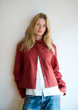Cotton Drill Jacket in Awning Red