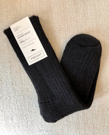 Alpaca Cushion Sole Socks in Black