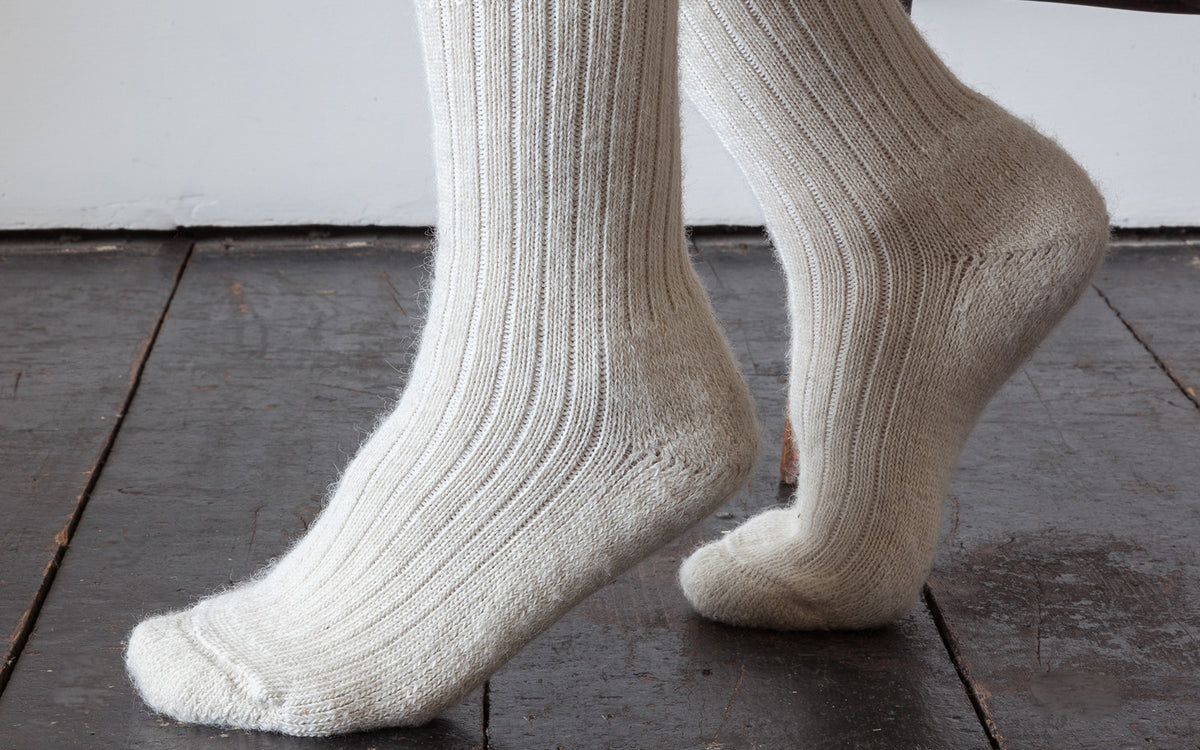 Natural Cream Alpaca Socks