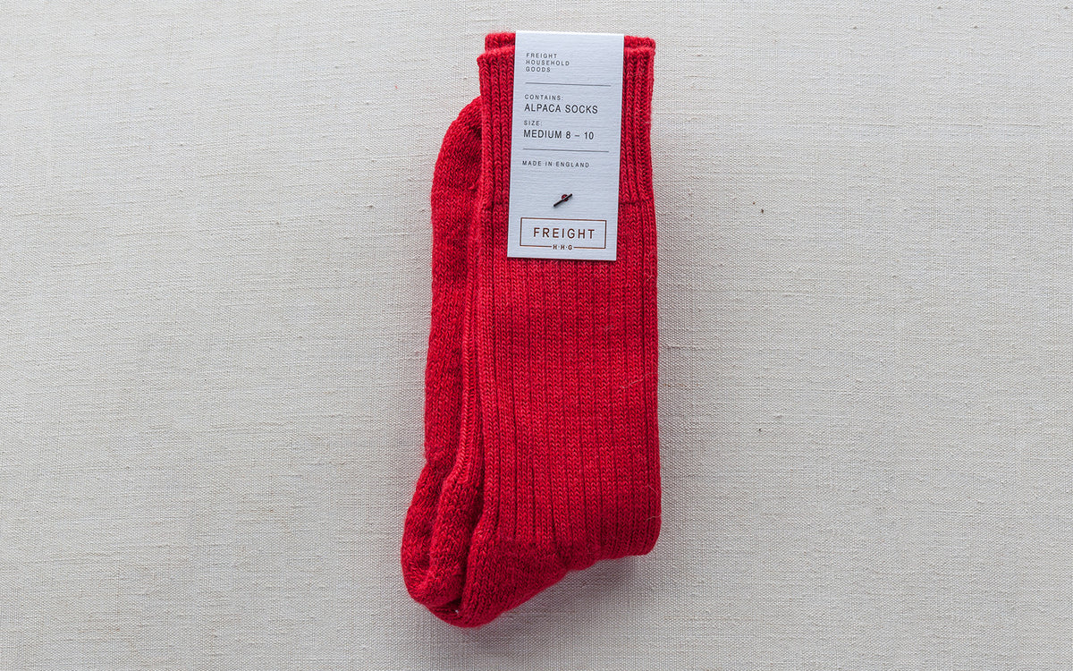 Red Alpaca Socks