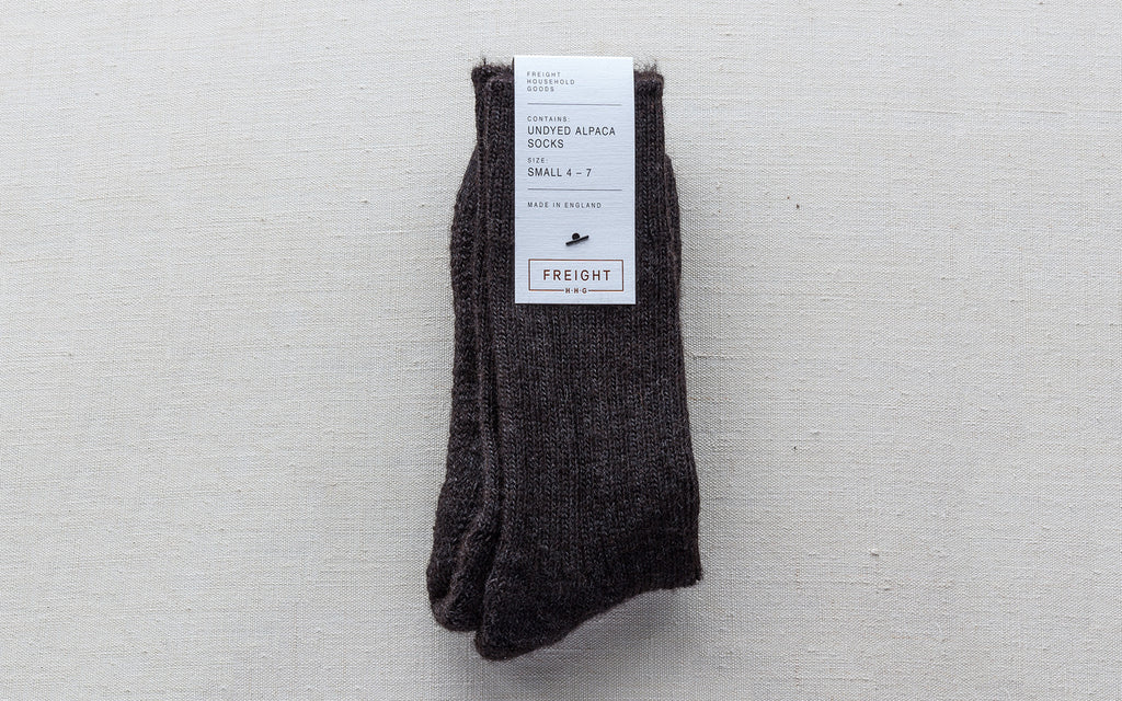 Natural Charcoal Undyed Alpaca Socks