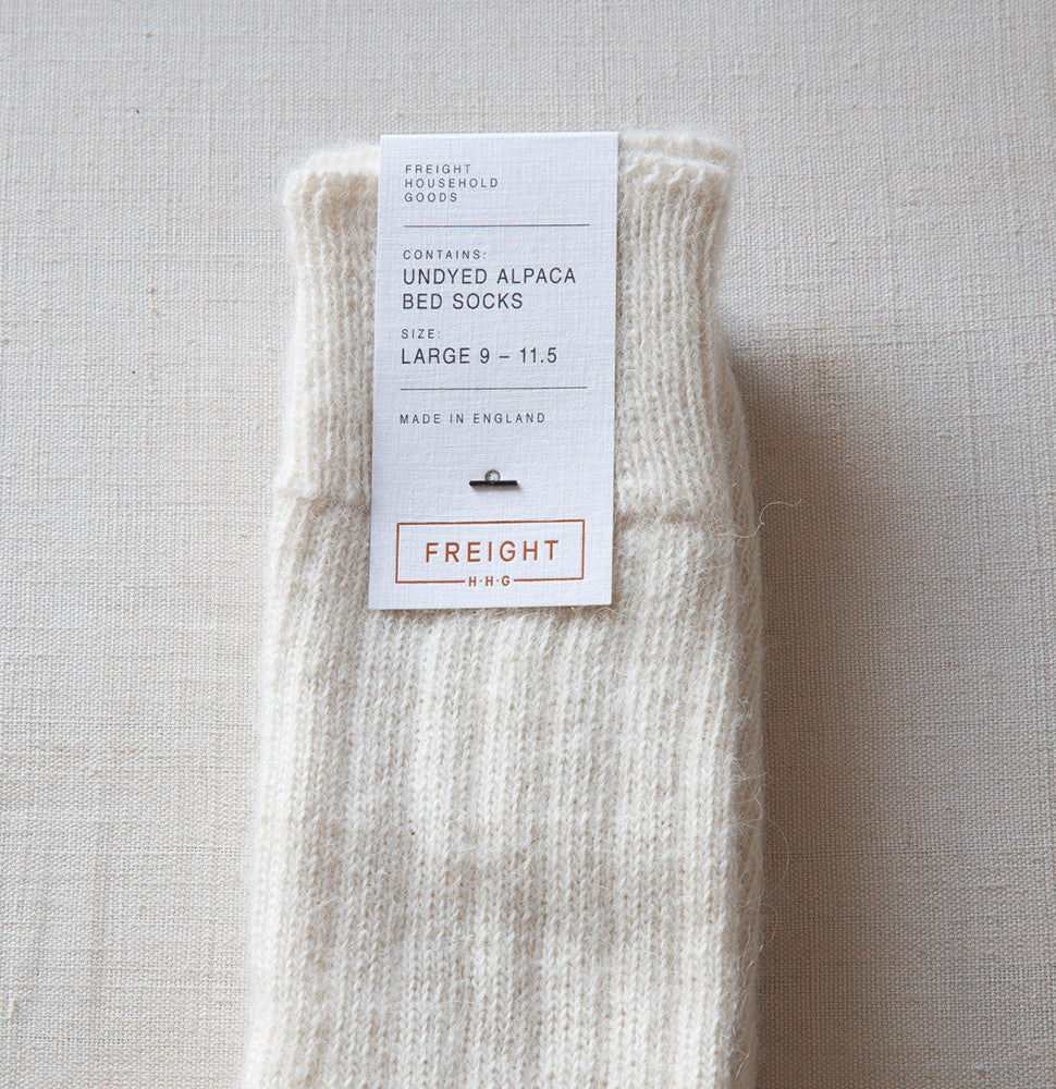 Cream Alpaca Socks in natural undyed colour