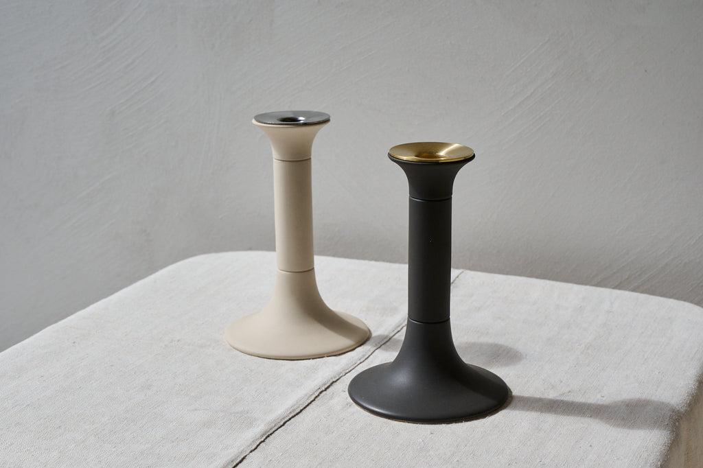 Chinaware Candlesticks with a cast holder