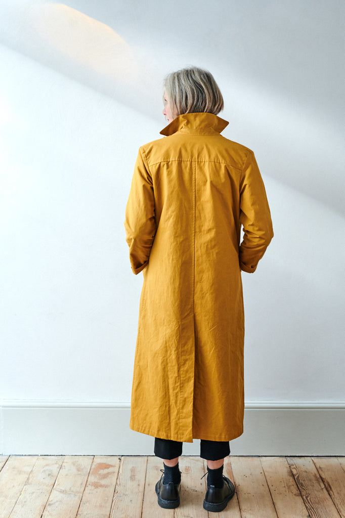 Cumin colour dry waxed duster coat