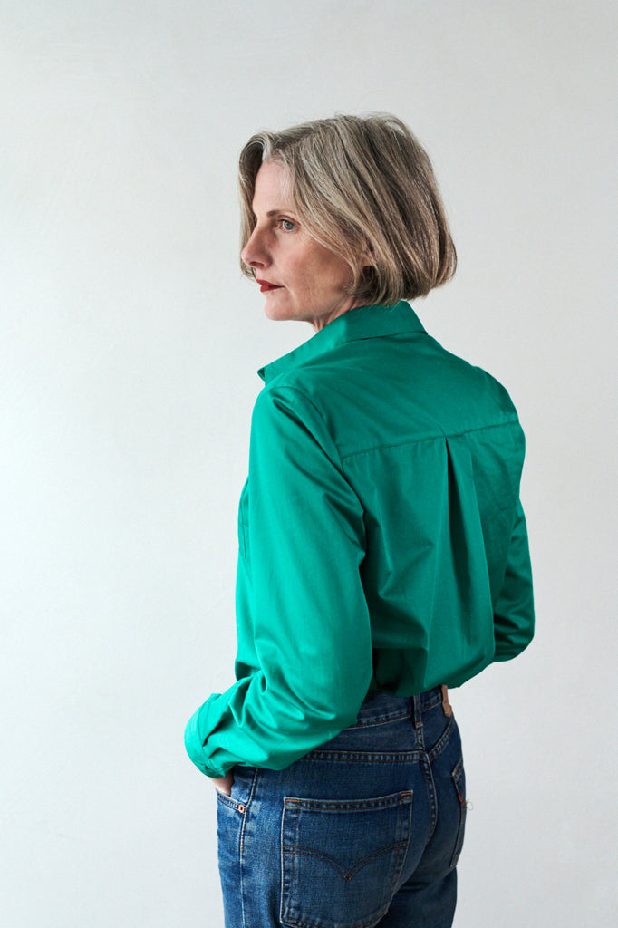 Womens Cotton Shirt in Jade