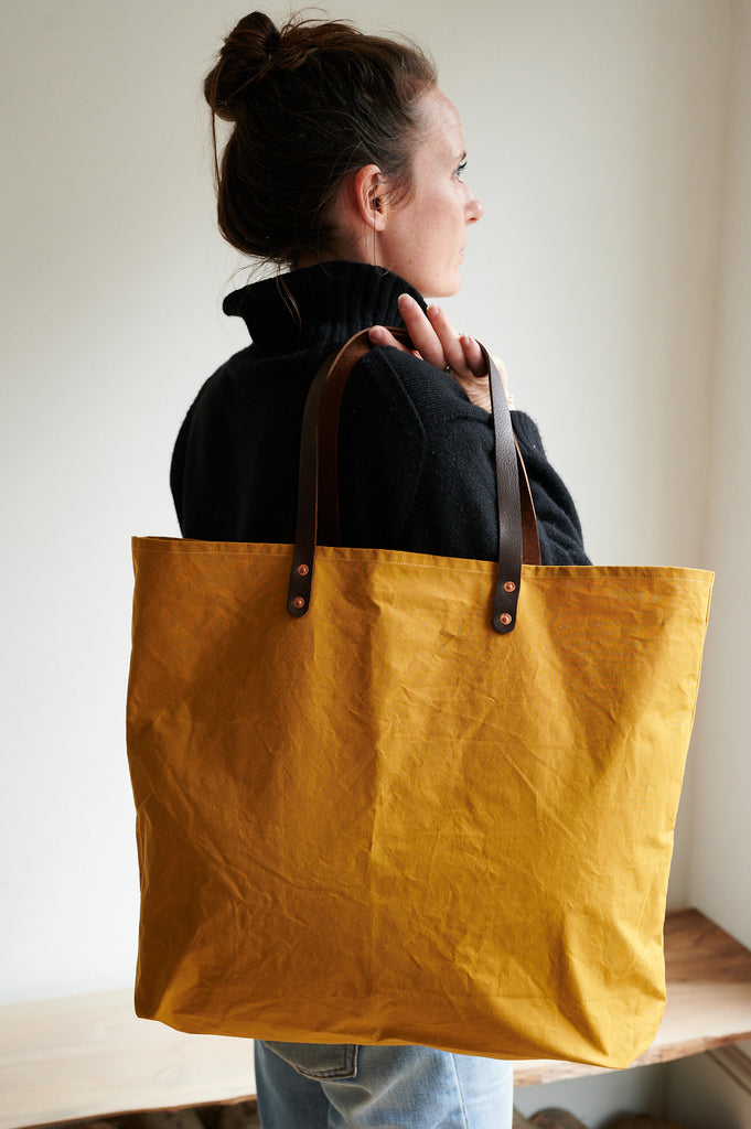 Cumin yellow bag in 100% cotton designed by Freight and made in the UK