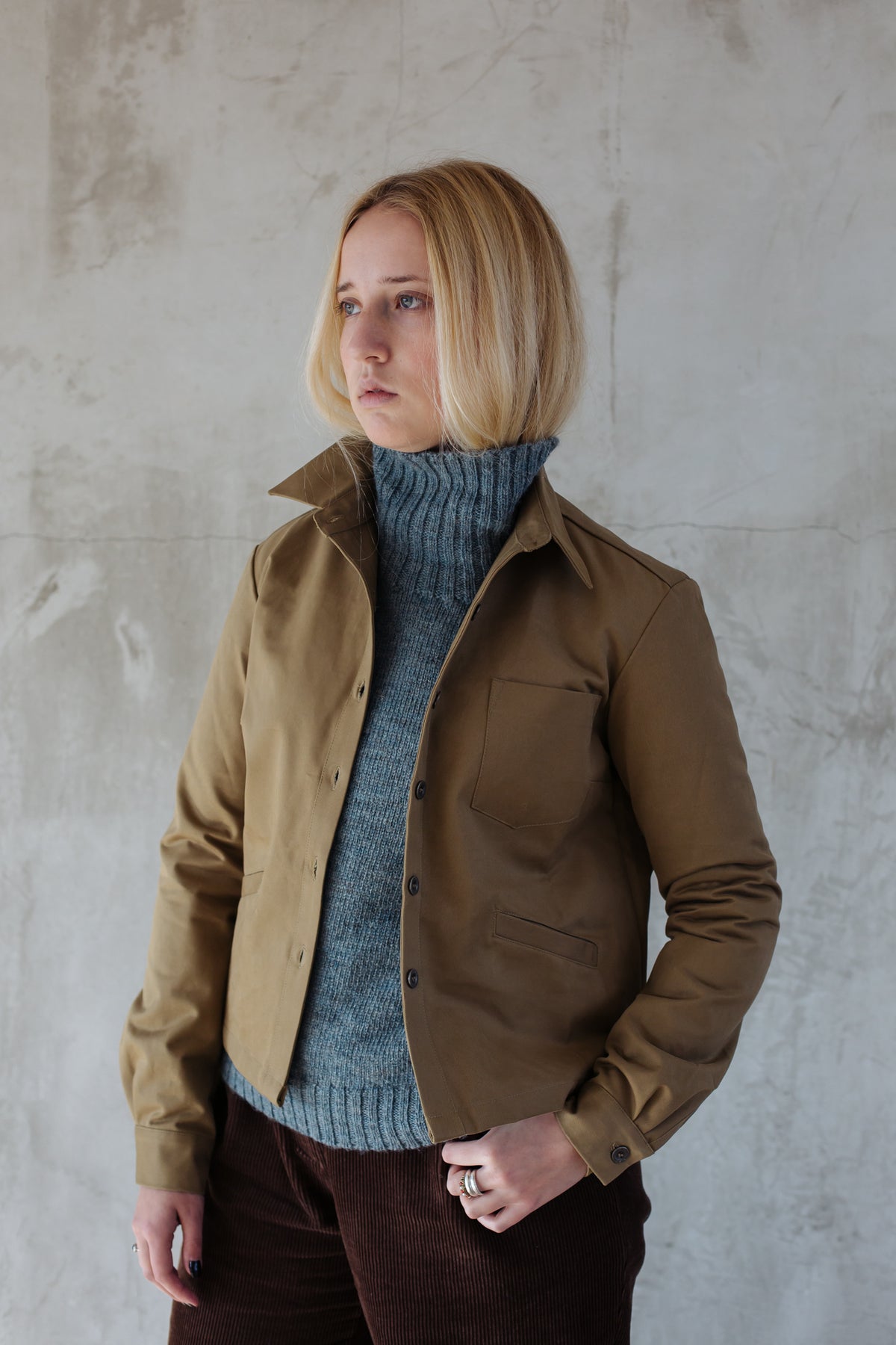 Cotton Drill Jacket in Khaki