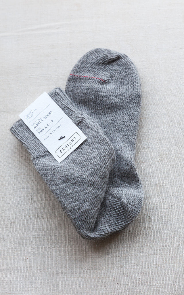 Pale grey alpaca socks
