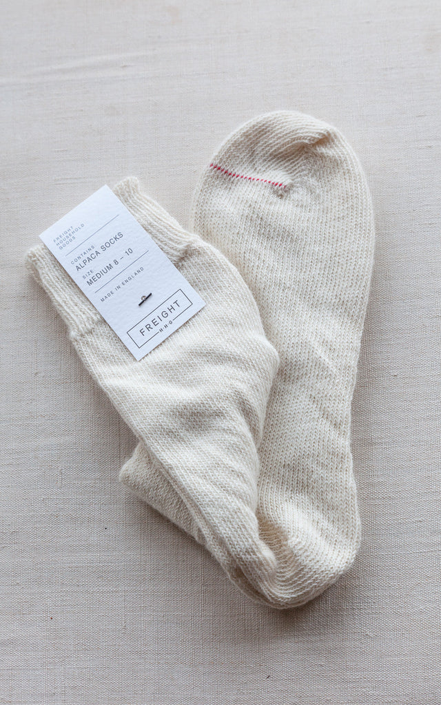 Cream alpaca socks