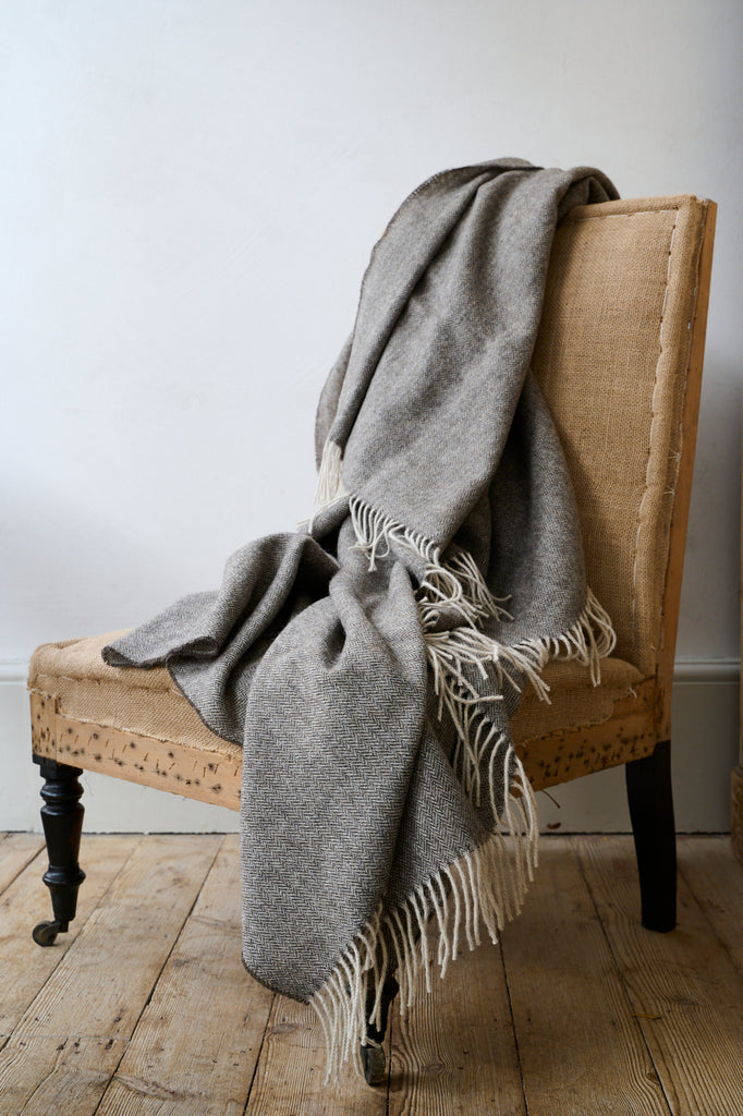 Herringbone British Lambswool Blanket