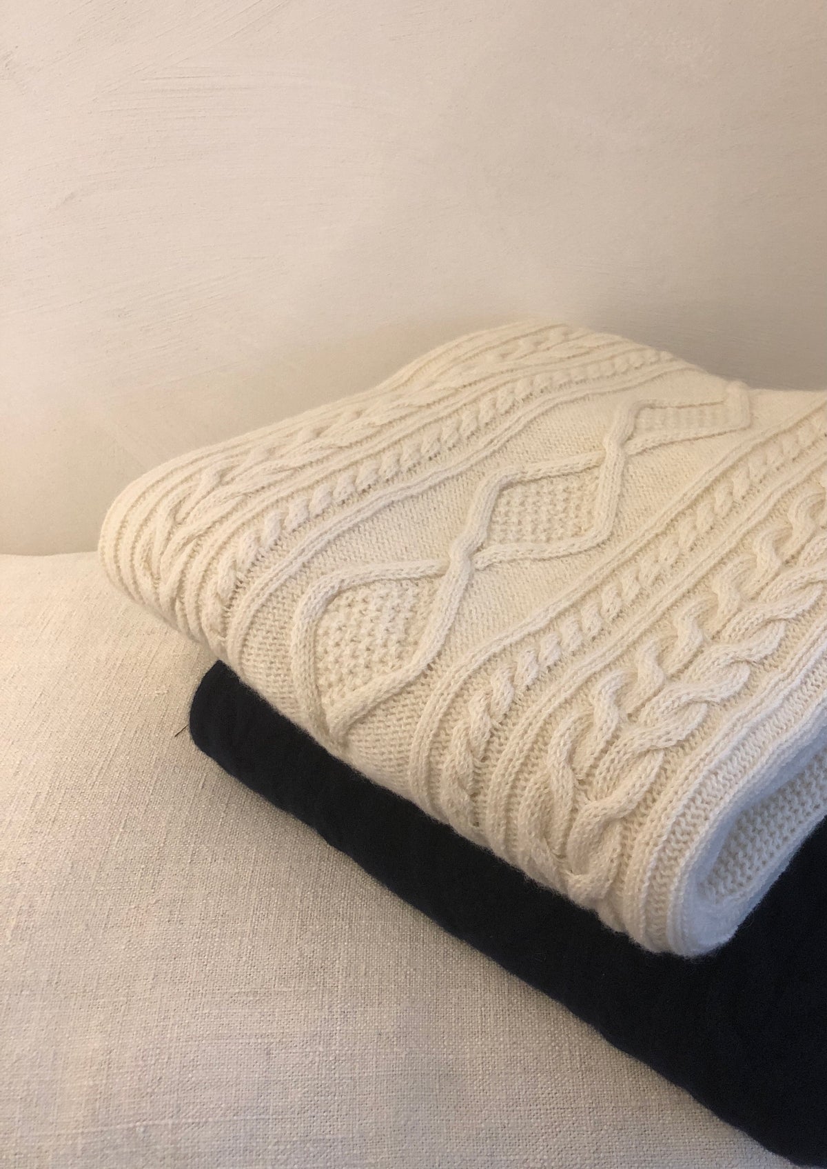 Unisex Cable Knit Wool Cashmere Mix Jumper
