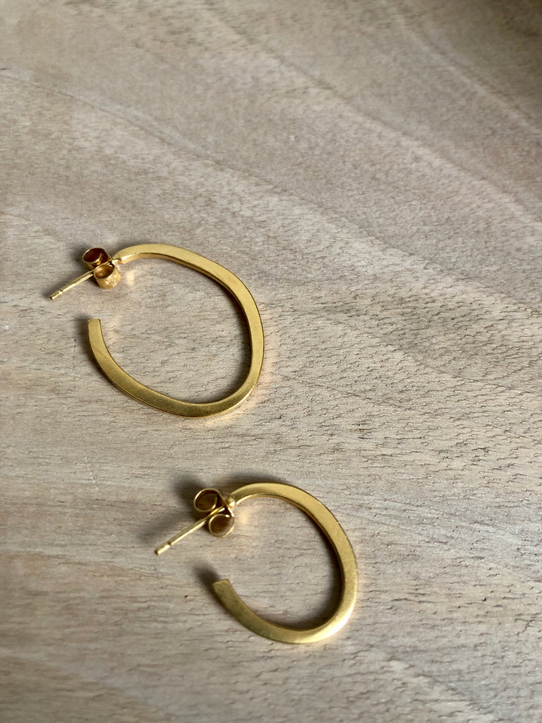 Gold Vermeil Oval Hoop Earrings
