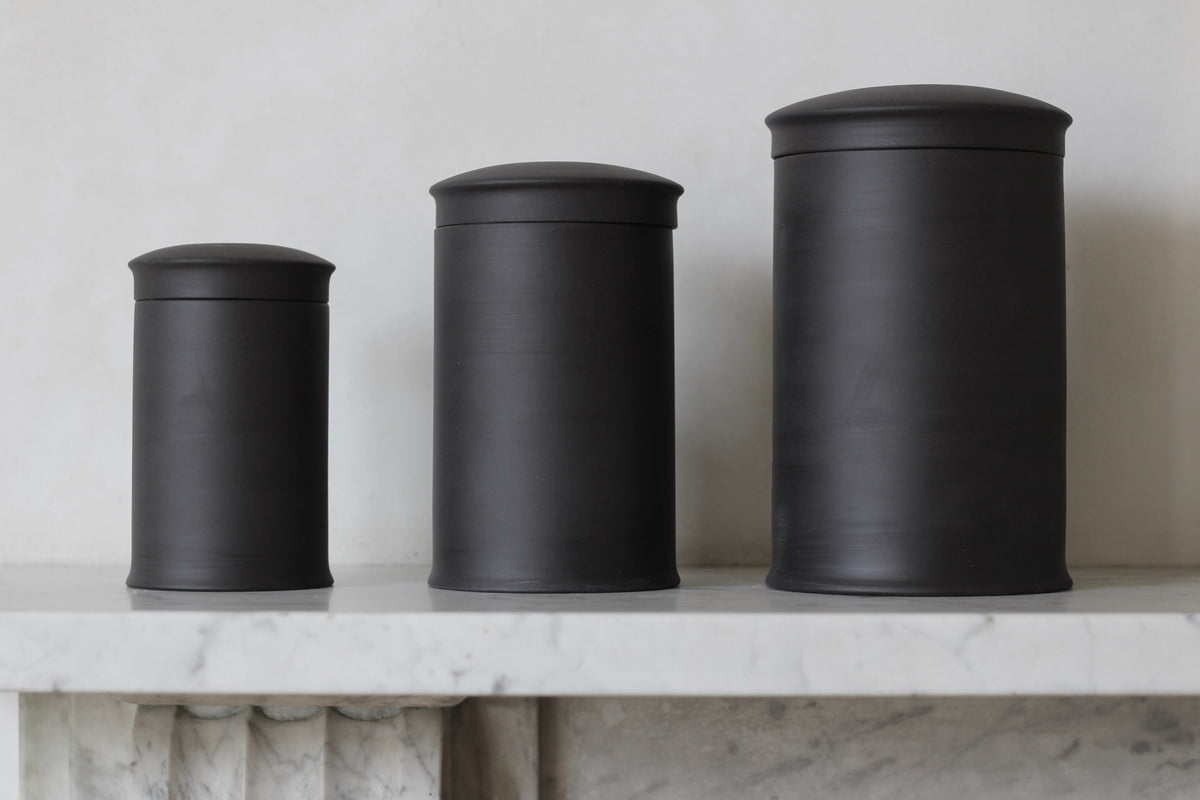 Storage Jars in Black Stoneware