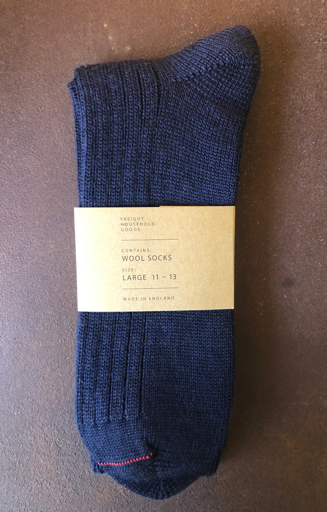 Navy Blue Wool Socks made in England