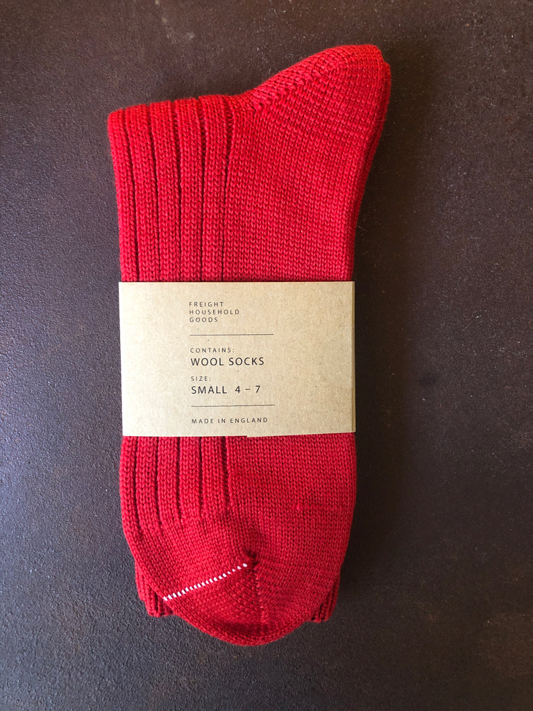 Red Wool Socks made in England